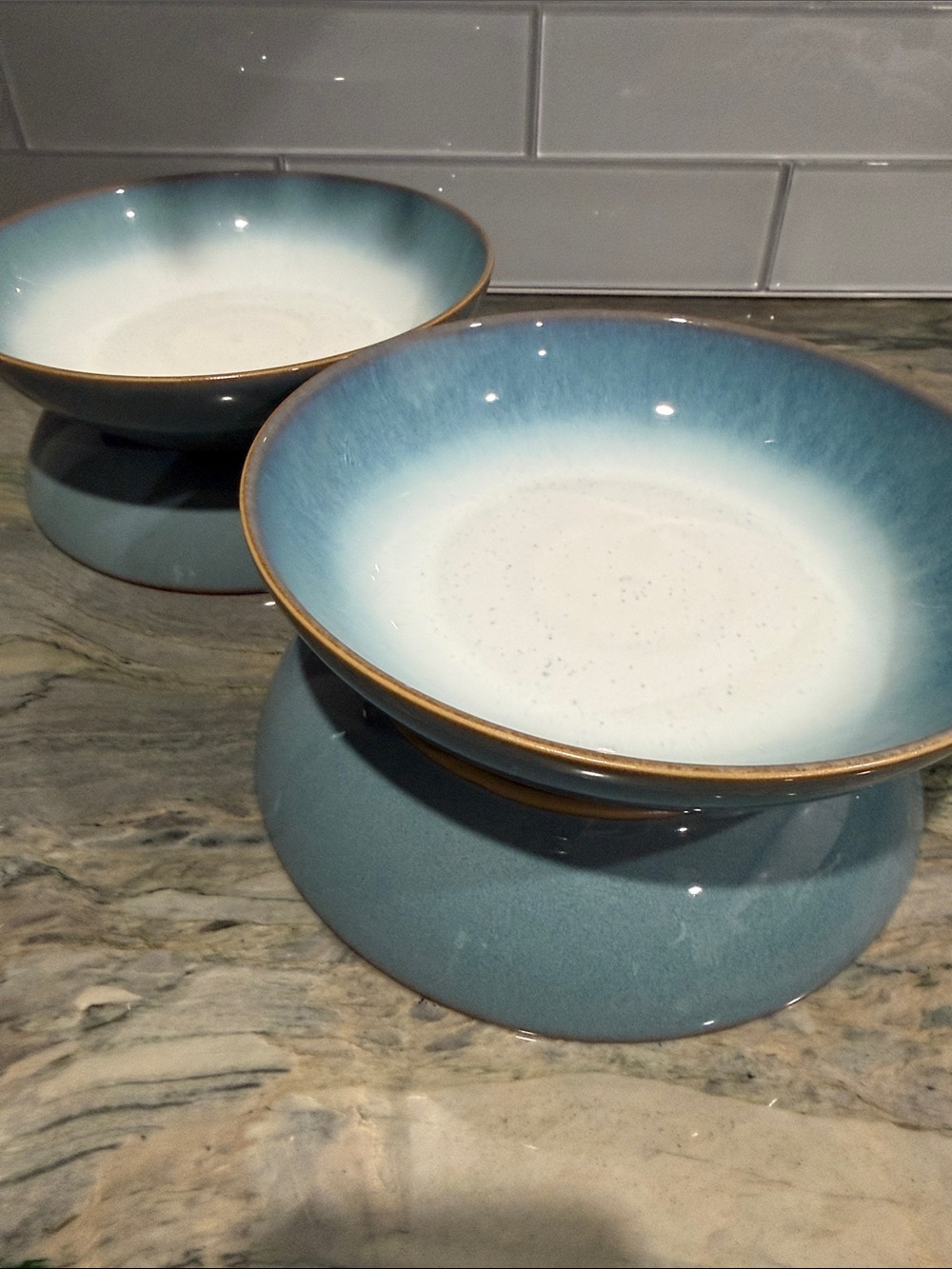 Set of 4 Blue Ombre Ceramic Bowls - Picture 4 of 8